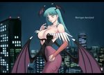  aqua_hair ark capcom demon_girl long_hair morrigan_aensland succubus vampire_(game) 