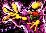  aura blonde_hair coat commentary daffy_duck energy english_commentary gloves jojo_no_kimyou_na_bouken looney_tunes male_focus matias_soto_lopez meme no_humans serious solo upper_body warner_bros yellow_gloves 