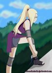  anime blonde_hair blue_eyes feet female fishnets hinaakatsuki naruto ponytail sandals toes yamanaka_ino 