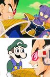  clenched_teeth crossover cui dragon_ball dragonball_z luigi meme staring super_mario super_mario_bros. vegeta weegee 