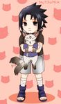  black_eyes black_hair cat full_body lowres male_focus mutsumix naruto solo uchiha_sasuke 