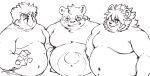  alp_(tas) anthro bear belly blush chubby_protagonist_(tas) exe_exem felid giant_panda group human lifewonders lion male mammal navel overweight pantherine protagonist_(tas) shirtless sketch smile tokyo_afterschool_summoners trio vapula_(tas) 