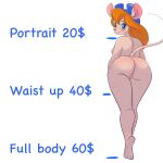  absurd_res blue_eyes blush breasts butt chip_&#039;n_dale_rescue_rangers chip_and_dale collarbone disney embarrassed eyewear gadget_hackwrench glasses hack hair hi_res invalid_tag mammal mommylemon mouse_gadget navel nipples nose price red_hair rodent skin solo tail tools wide_hips 