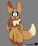  absurd_res anthro canid canine eevee farbi feral fox generation_1_pokemon hi_res humanoid male male/male mammal nintendo pokemon pokemon_(species) solo 