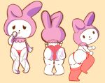  blush butt cadeluwu clothing female hi_res humanoid lagomorph legwear leporid lingerie mammal my_melody onegai_my_melody rabbit sanrio smacking_ass solo spread_butt spreading thigh_highs 