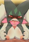  animated anthro areola big_breasts blush breast_play breasts censored felid feline female fur generation_9_pokemon genitals green_body hi_res looking_at_viewer male male/female mammal meowscarada nintendo nipples nude pokemon pokemon_(species) sex titfuck tongue video_games yousan 