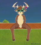  anthro bodily_fluids brown_body brown_fur capreoline christmas christmas_decorations christmas_lights christmas_sock cum cum_on_body cum_on_face cum_on_ground deer dolph_(fortnite) epic_games eyewear fortnite fur genital_fluids glasses hi_res holidays male mammal reindeer sherwind52 sitting solo 