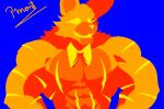  abs anthro barazoku biceps bow_tie fangs fire five_nights_at_freddy&#039;s five_nights_at_freddy&#039;s_4 fur glowing hi_res jack-o-bonnie_(fnaf) lagomorph lamp lantern leporid long_ears male male/male mammal multicolored_body multicolored_fur muscular muscular_anthro muscular_male orange_body orange_fur pecs pinumontbalou rabbit scar scottgames solo teeth two_tone_body two_tone_fur 