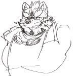  anthro bust_portrait exe_exem eyebrows eyewear goggles grin lifewonders live-a-hero mad_scientist male mammal portrait procyonid raccoon sketch smile solo thick_eyebrows viscunam whiskers 