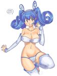  blue_hair cameltoe collarbone detached_sleeves erect_nipples kinuko_(fever_chill) kinuko_(mecha_fetus) mariel_cartwright pigtails short_twintails twintails 