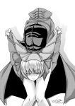  1girl cape disembodied_head graphite_(medium) greyscale knees_together_feet_apart looking_at_viewer monochrome sekibanki short_hair skirt skirt_lift solo tatsuya_(guild_plus) touhou traditional_media 