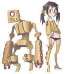  female freckles girl high_boots kinuko_(fever_chill) kinuko_(mecha_fetus) mariel_cartwright panties red_eyes robot twintails underwear 