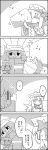  4koma ? bow capelet cirno comic commentary_request cup drink drinking drinking_glass emphasis_lines greyscale hair_bow hat hat_bow highres holding holding_cup ice ice_wings letty_whiterock lily_white long_hair long_sleeves monochrome pointy_ears scarf short_hair smile sweatdrop tan tani_takeshi tanline tanned_cirno touhou translation_request wide_sleeves wings yukkuri_shiteitte_ne |_| 