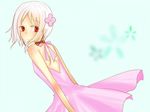  accelerator accelerator_(female) dress flower genderswap hair_ornament hairclip skirt suzushina_yuriko to_aru_kagaku_no_railgun to_aru_majutsu_no_index white_hair 