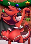  anthro big_butt butt christmas cinder_the_sky_dragon dragon fan_character female holidays leafhedge mistletoe plant presenting red_body sega solo sonic_the_hedgehog_(series) 
