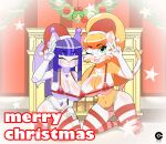  anthro big_breasts breasts christmas cranebear duo female hi_res holidays jessica_young_melis merry_christmas santa_dress tricia_ren_sounhoff 