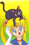  bishoujo_senshi_sailor_moon blue_eyes blue_sailor_collar choker domestic_cat duo felid feline felis female hi_res human jewelry luna_(sailor_moon) magical_girl_outfit mammal necklace red_choker red_eyes red_jewelry red_necklace sailor_moon_(character) sailor_moon_(series) 