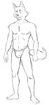  anthro asian_clothing barefoot black_and_white bulge canid canine clothed clothing east_asian_clothing feet fox fundoshi fundoshi_only fur japanese_clothing male mammal monochrome open_mouth simple_background sketch smile solo thegreatmatsutzu topless underwear underwear_only whiskers white_background 