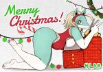  accessory anal anal_penetration anthro barefoot big_breasts blonde_hair blue_eyes breast_squish breasts candy candy_cane candy_cane_in_ass christmas christmas_bauble clothed clothing dessert digital_media_(artwork) feet female food gesture gift hair hair_accessory hairband holidays improvised_sex_toy ippan_josei looking_at_viewer my_hero_academia penetration simple_background smile smiling_at_viewer solo squish unknown_species v_sign 