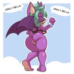  anthro anus bat bottomless breasts butt clothed clothing female genitals hi_res hyoumaru mammal membrane_(anatomy) membranous_wings pussy solo under_boob wings 