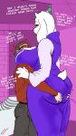  anthro big_breasts big_butt boss_monster bovid breasts butt caprine fakeryway female fur hi_res human human_on_anthro interspecies larger_female male male/female mammal size_difference toriel undertale undertale_(series) white_body white_fur 