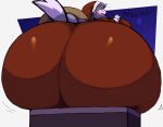  anthro atsuineko big_breasts big_butt blush breasts butt chimney christmas christmas_clothing christmas_headwear clothing costume dipstick_tail female generation_4_pokemon grey_body hair hat headgear headwear hi_res holidays huge_breasts huge_butt hyper hyper_butt looking_back markings nintendo open_mouth pokemon pokemon_(species) purple_eyes purple_hair purugly santa_costume santa_hat solo stuck tail_markings 