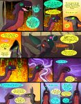  breathing calming_down comic dinosaur dragon dragonscape drekir dromaeosaurid english_text female feral gila_(thepatchedragon) group hi_res hiker_(thepatchedragon) inside male panicking post-apocalyptic reptile rick_(thepatchedragon) scalie text thepatchedragon theropod tribal tribal_clothing 