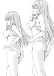  1girl absurdres age_progression apple_(luffy123) ass bangs blush bra from_side hair_behind_ear highres korean_commentary long_hair looking_ahead open_mouth original panties trembling underwear underwear_only very_long_hair white_background 