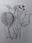  &lt;3 3:4 anthro bat bent_over big_butt butt canid canine duo female fox hi_res kiss_on_lips kissing male mammal miles_prower monochrome multi_tail rear_view rexon02 rouge_the_bat sega simple_background size_difference sonic_the_hedgehog_(series) thick_thighs traditional_media_(artwork) video_games white_background wide_hips wings 
