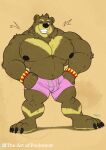  absurd_res anthro bear big_pecs bulge chochi hi_res male male/male mammal muscular neo nipples pecs solo 
