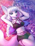  absurd_res alice_destiny anthro arctic_fox black_clothing black_nose blue_eyes canid canine clothing female flower fox fur gesture hi_res mammal plant smile solo v_sign youth_roses 