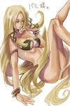  armlet barbariccia blonde_hair bracelet breasts cleavage female final_fantasy final_fantasy_iv jewelry long_hair lots_of_jewelry pasties sitting solo very_long_hair white_background yellow_eyes zdj 