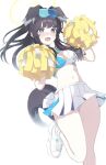  1girl absurdres animal_ears bare_legs black_hair blue_archive cheerleader dog_ears goggles goggles_on_head grey_eyes halo hibiki_(blue_archive) hibiki_(cheerleader)_(blue_archive) highres kouki7912f nazuka_kaori thighs 