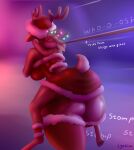  2022 anthro antlers big_butt biped breasts butt capreoline christmas christmas_clothing christmas_lights clothing deer digital_media_(artwork) duo embrace female female/female hi_res holidays hooves horn hug huge_butt hugging_from_behind larger_anthro larger_female legwear lyahim mammal red_clothing red_legwear red_thigh_highs reindeer scut_tail short_tail size_difference smaller_anthro smaller_female thigh_highs 