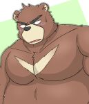  2022 anthro bear belly big_belly black_nose blush bodily_fluids brown-body hi_res juuichi_mikazuki kemono male mammal moobs morenatsu overweight overweight_male solo sweat yajyu 
