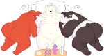  2022 absurd_res all_fours angusart anthro backsack balls bear belly black_body butt cartoon_network genitals giant_panda grizzly_(wbb) group hi_res ice_bear lying male male/male mammal navel overweight overweight_male panda_(wbb) penis pillow polar_bear sex_toy ursine we_bare_bears white_body 