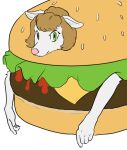  anthro burger burger_costume cheeseburger_costume clothing costume curious_anml female food food_costume kigtoons mammal martha_mink mink mustelid musteline solo true_musteline 