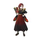  1boy animal_ears bat_ears black_socks circlet elm_(fire_emblem) emblem fire_emblem fire_emblem_heroes hagoita hair_over_one_eye japanese_clothes kimono looking_at_viewer male_focus official_art otoko_no_ko paddle red_hair rope sandals shimenawa smile socks solo tabi white_background 