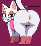  absurd_res anus butt domestic_cat felid feline felis female feral genitals hi_res kimikowong7 mammal presenting presenting_anus provocative pussy smile solo solo_focus white_body 