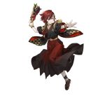  1boy animal_ears bat_ears black_socks circlet elm_(fire_emblem) emblem fire_emblem fire_emblem_heroes hagoita hair_over_one_eye japanese_clothes kimono male_focus official_art otoko_no_ko paddle red_hair rope sandals shimenawa smile socks solo tabi teeth white_background 