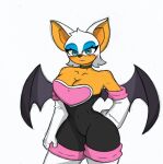 anthro bat big_breasts big_butt blush breasts butt choker cleavage clothed clothing female hi_res jewelry mammal necklace pace-maker rouge rouge_the_bat sega small_waist solo sonic_the_hedgehog_(series) thick_thighs tight_clothing wide_hips wings 