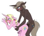  accessory anal anal_penetration animal_genitalia animal_penis anthro blonde_hair blood blue_eyes blush bodily_fluids bow_ribbon brown_body brown_fur brown_hair crossgender cutie_mark equid equine equine_penis eureka_(oc) facial_hair fan_character ftm_crossgender fur genitals hair hair_accessory hair_bow hair_ribbon hasbro horn male male/male mammal medial_ring my_little_pony nosebleed nude parch_well_(oc) penetration penis pink_body pink_fur reach_around redxbacon ribbons sex simple_background skinny skinny_anthro skinny_male tongue tongue_out unicorn visible_ribcage visible_ribs white_background 