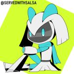  2021 blue_body bottomwear cannon_arm clothing female generation_3_pokemon hi_res humanoid kirlia kirlia-bot machine multicolored_body nintendo not_furry pokemon pokemon_(species) robot scard servedwithsalsa simple_background sitting skirt solo twitter_handle two_tone_body visor white_background 