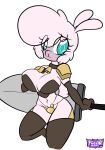  anthro anthrofied big_breasts bovid breasts caprine cleavage clothed clothing female hi_res holding_object holding_sword holding_weapon legwear mammal melee_weapon pom_(tfh) sheep solo steelsoul sword them&#039;s_fightin&#039;_herds thigh_highs weapon 
