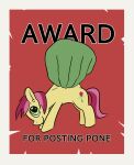  ambiguous_gender anon award digital_media_(artwork) disembodied_hand duo earth_pony equid equine female feral friendship_is_magic fur green_body green_eyes green_skin hair happy_harvey hasbro hi_res holding_another horse human larger_ambiguous looking_up mammal my_little_pony ponification pony poster red_hair rose_(mlp) simple_background size_difference smaller_female yellow_body yellow_fur 