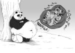  2022 abdominal_bulge anthro bear belly big_belly bottomwear clothed clothing crossed_arms crossed_legs curled_up dreamworks duo eyes_closed felid female footwear fur giant_panda heartbeat hi_res internal kung_fu_panda lordweegee64 male male_pred mammal master_po_ping master_tigress meditating meditation navel obese obese_anthro obese_male overweight overweight_anthro overweight_male pantherine plant rumbling_stomach sandals shirt shorts sitting soft_vore sound_effects tiger topless topless_anthro topless_male topwear tree vore 