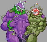  abs anthro anthrofied bodily_fluids chomper_(pvz) clothing cum duo electronic_arts elemental_creature flora_fauna genital_fluids green_body leaking_cum lustfoolnoodle male male/male mario_bros muscular muscular_male nintendo pecs piranha_plant plant plants_vs._zombies popcap_games purple_body sharp_teeth speedo swimwear teeth tongue tongue_out vines 