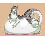  anthro belly big_belly cmitchell digestion hi_res hyper hyper_belly letterbox male male_pred resting_on_belly sergal solo vore 