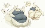  2021 anthro arctic_fox belly big_belly bottomless bra canid canine cettus chubby_cheeks clothed clothing fat_rolls feeding female fox happy huge_hips mammal morbidly_obese morbidly_obese_anthro morbidly_obese_female multiple_images obese obese_anthro obese_female open_mouth open_smile overweight overweight_anthro overweight_female shirt simple_background smile solo spoon_feeding standing tank_top topwear underwear wave white_background 