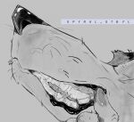  ambiguous_gender ambiguous_pred ambiguous_prey anthro bodily_fluids canid canine clenched_teeth crush duo gums hi_res imminent_vore macro mammal micro molars mouth_shot open_mouth saliva saliva_string spyral_stbfl teeth vore 